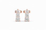 Vertical Triple-Tier Linear Three Stone Diamond