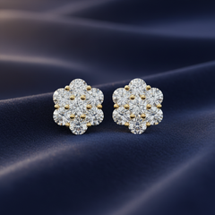 Designer Round-Cut Diamond Flower