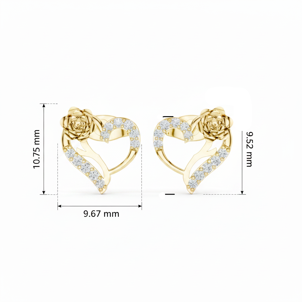 Sparkling Heart & Rose
