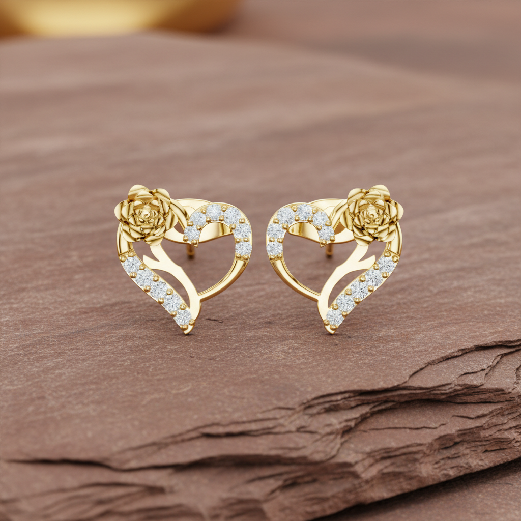 Sparkling Heart & Rose Diamond