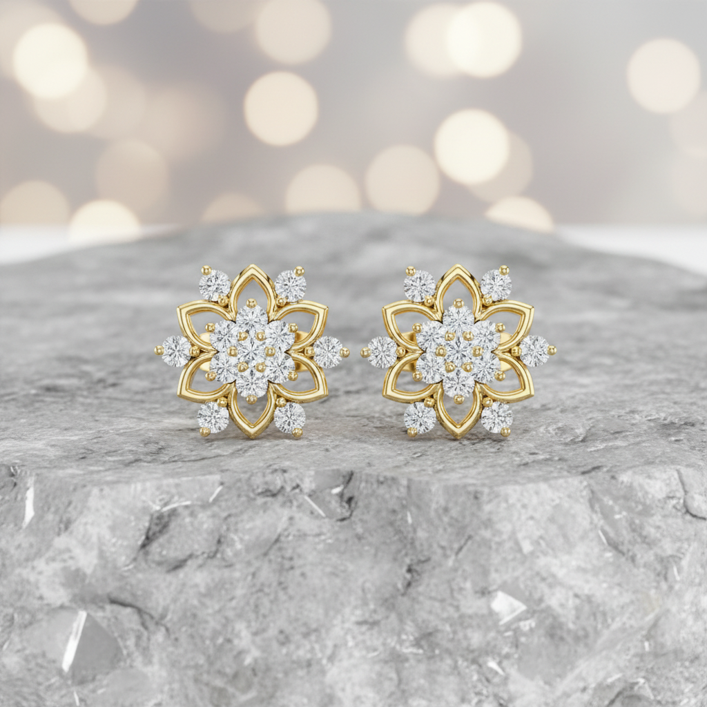 Diamond Filigree Floral Delicate Lacework Design