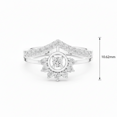 Chevron Halo Crown Diamond