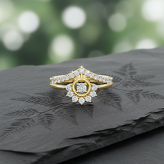 Chevron Halo Crown Diamond