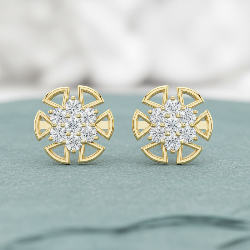 Sculpted Diamond Mandala Geometric Circular Design