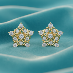 Opulent Diamond Geometric Bloom Structured Floral Brilliance