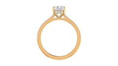 Emerald Solitaire French Pave Shank Lab Grown Diamond