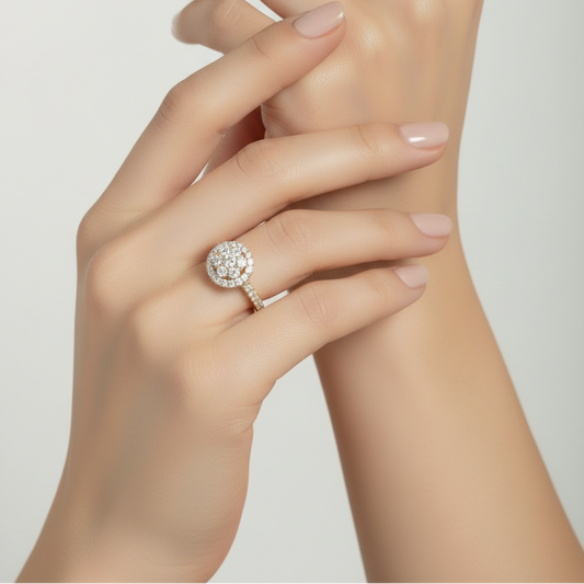Flower Halo Blooming Crown Diamond