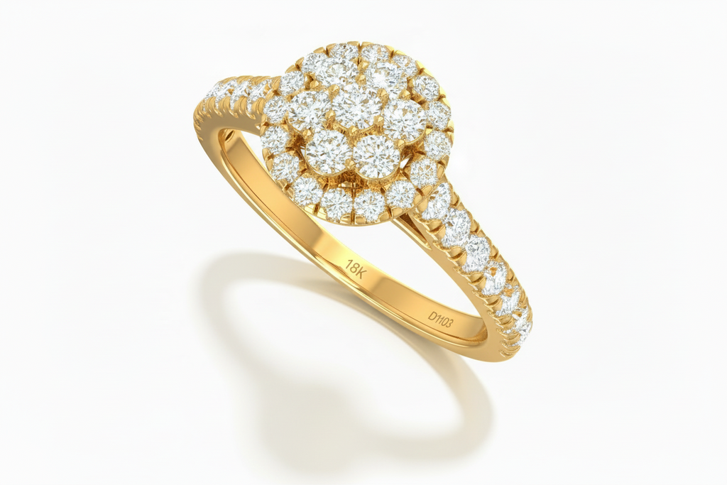 Flower Halo Blooming Crown Diamond