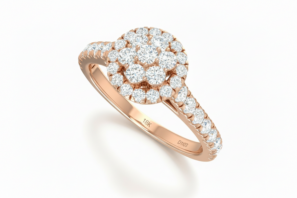 Flower Halo Blooming Crown Diamond