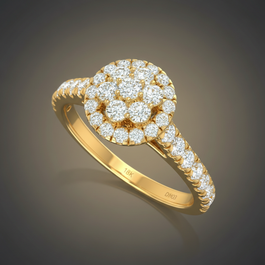 Flower Halo Blooming Crown Diamond
