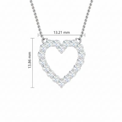 Eternal Love Diamond Heart Necklace with Chain