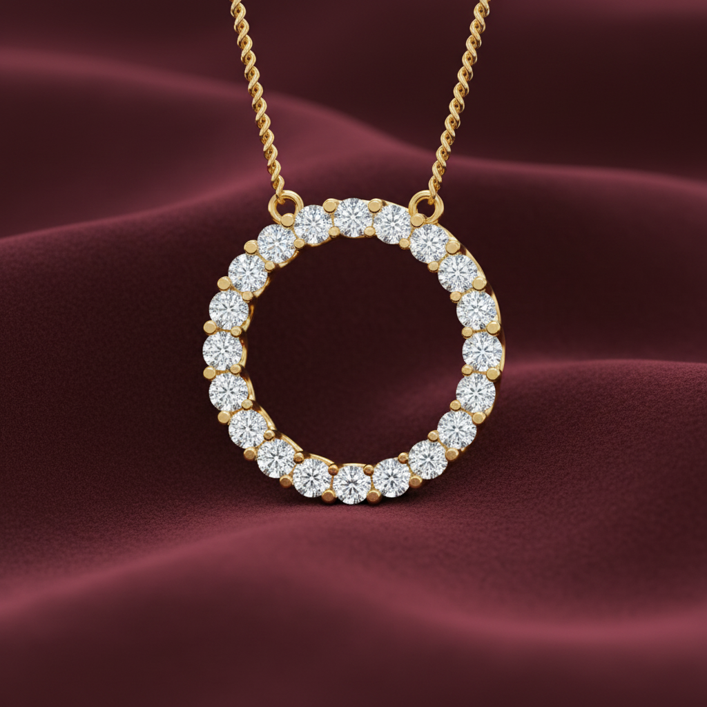 Eternal Spark Open Circle Necklace With Chain