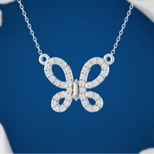 Load image into Gallery viewer, Nature's Beauty Open Butterfly Diamond Necklace with Chain