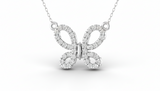 Nature's Beauty Open Butterfly Diamond Necklace with Chain
