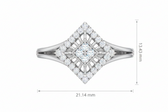 Angular Diamond Kite Dual Halo Statement Pointed Geometric Bold Editorial