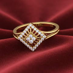 Angular Diamond Kite Dual Halo Statement Pointed Geometric Bold Editorial