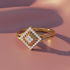 Angular Diamond Kite Dual Halo Statement Pointed Geometric Bold Editorial
