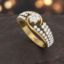 Load image into Gallery viewer, Floral Cluster Architectural Multi-Row Diamond