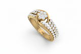 Floral Cluster Architectural Multi-Row Diamond