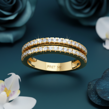 Load image into Gallery viewer, Dual Row Round Brilliant Diamond Split Shank Encrusted