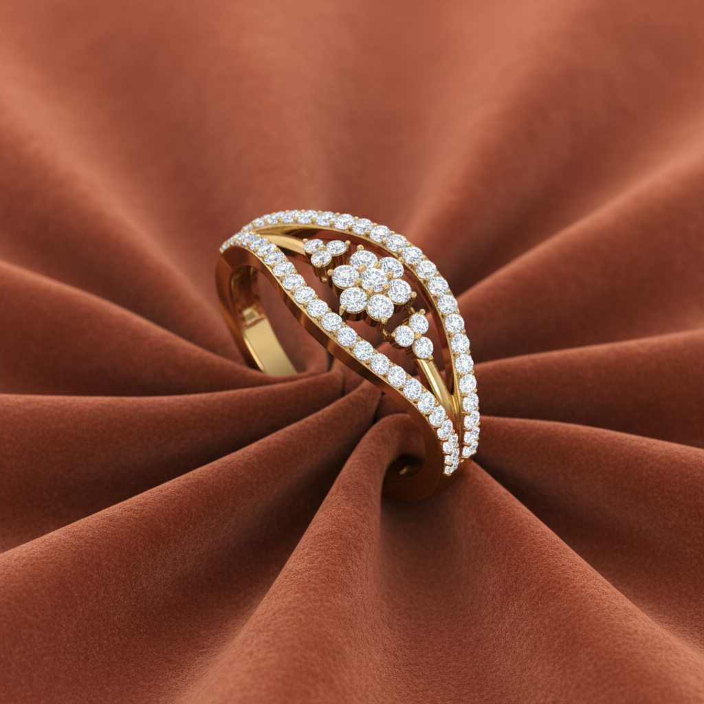 Symmetrical Triple Shank Openwork Diamond