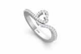 Fluid Curvature Openwork Heart Diamond