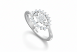 Double Halo Geometric Openwork Diamond