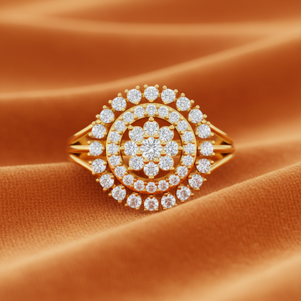 Opulent Triple Orb Diamond Cluster Celestial Feminine Luxury