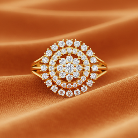 Opulent Triple Orb Diamond Cluster Celestial Feminine Luxury