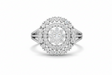 Opulent Triple Orb Diamond Cluster Celestial Feminine Luxury
