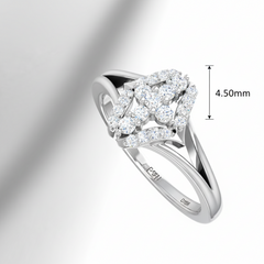 Botanical Diamond Elliptical Bloom Contemporary Feminine Luxury Elegance