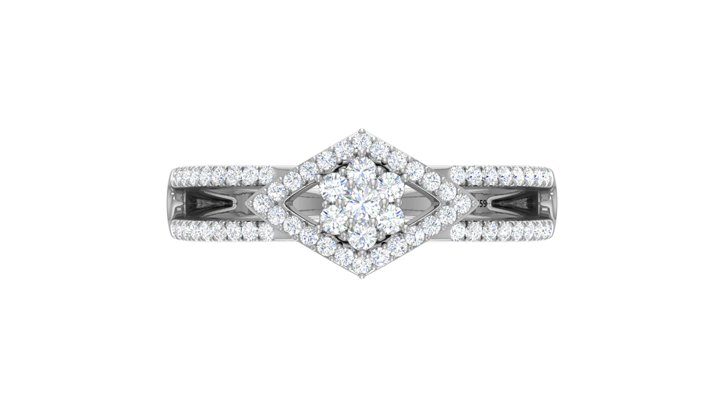Kite-Shaped Halo Symmetrical Floral Cluster