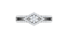 Load image into Gallery viewer, Kite-Shaped Halo Symmetrical Floral Cluster