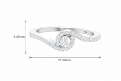 Fluid Curvature Openwork Design Diamond