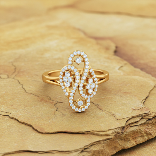 Fluid Dual-Curve Openwork Diamond