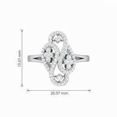 Fluid Dual-Curve Openwork Diamond