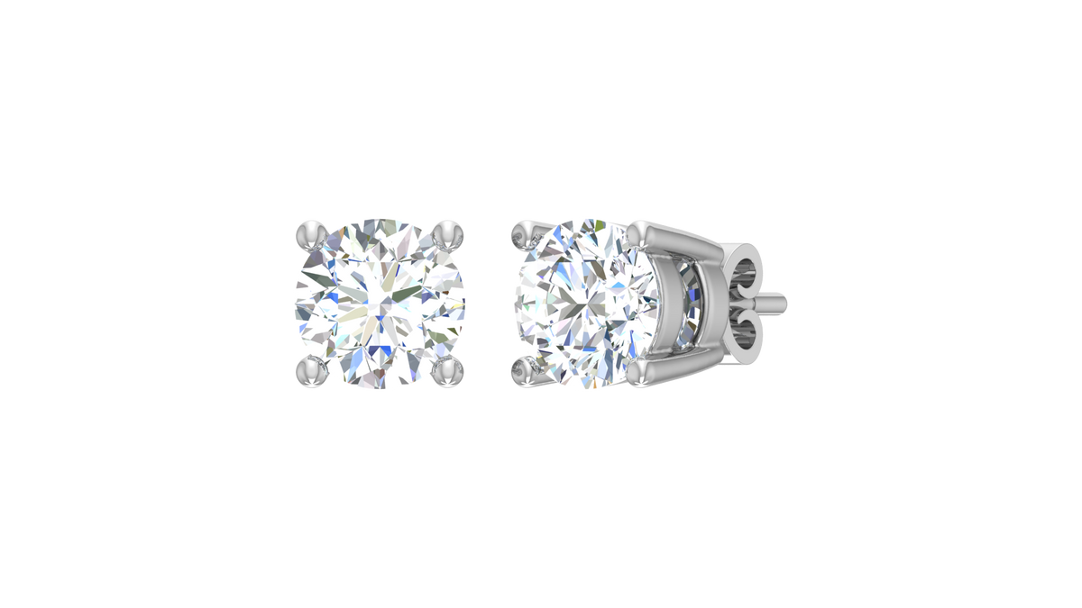 9K Four Prong Round Solitaire Lab Grown Diamond-E340A