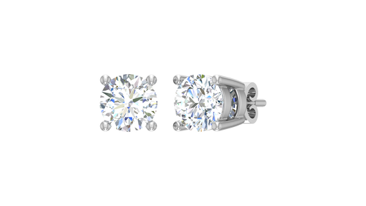 9K Four Prong Round Solitaire Lab Grown Diamond-E340A