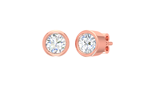 9K Bezel Set Round Solitaire Lab Grown Diamond-E434C