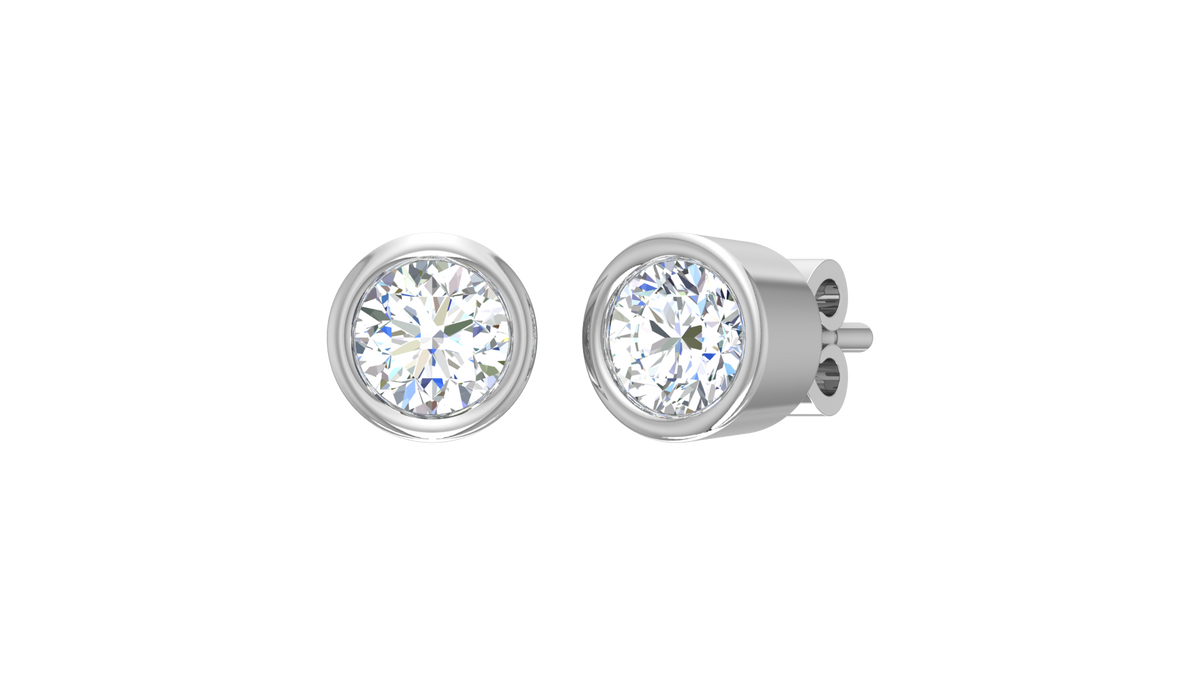 Bezel Set Round Solitaire Lab Grown Diamond