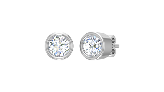 9K Bezel Set Round Solitaire Lab Grown Diamond-E434C