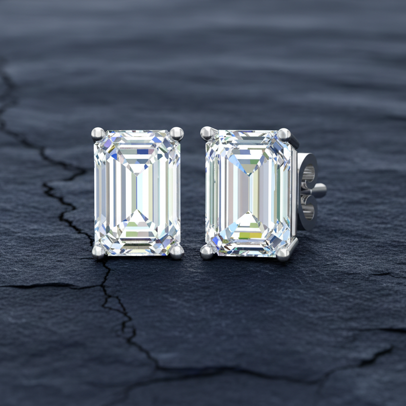 1.00 ctw Emerald Lab Grown Studs