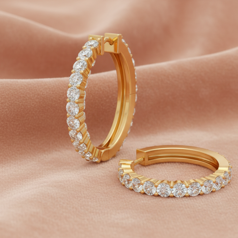 Diamond Huggies Earrings
