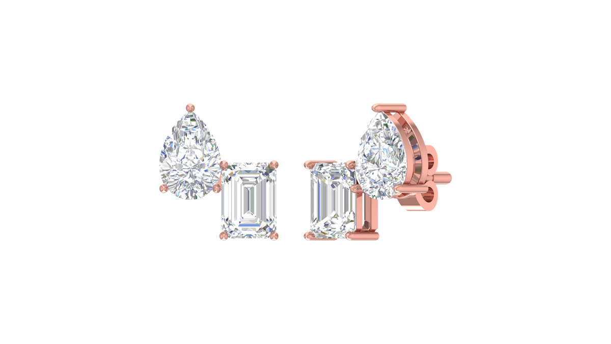 Emerald & Pear Lab Grown Diamond Earring