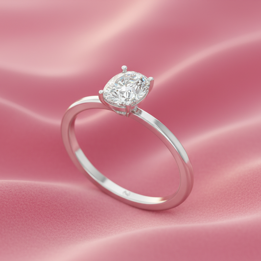IGI cert. 1.50 ctw Cushion Single Stone Lab Grown Diamond