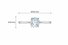 IGI cert. 1.50 ctw Cushion Single Stone Lab Grown Diamond