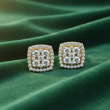 Load image into Gallery viewer, Square Diamond Illusion Stud Earrings