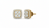 Square Diamond Illusion Stud Earrings