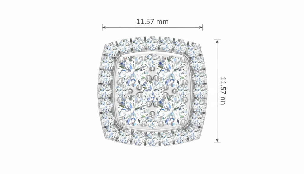 Square Diamond Illusion Stud Earrings