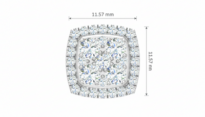 Square Diamond Illusion Stud Earrings